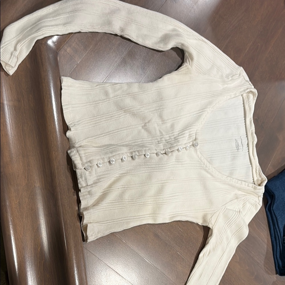 Women's Cream Button-Up Top